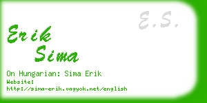 erik sima business card